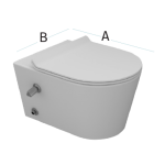 مرحاض معلق تايتن اللون أبيض سيديلي ذاتي الغلق من سانيبيور