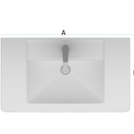 حوض لوحدة موبيليا ايكاروس اللون أبيض مقاس 75 × 49 سم من سانيبيور