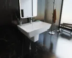 ⁦حوض وش كيبلر نصف ركبة ( معلقة ) اللون برجامون المقاس 70 سم من سانيبيور⁩ - الصورة ⁦2⁩
