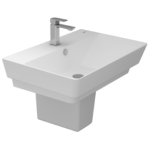 حوض وش كيبلر نصف ركبة ( معلقة ) اللون أبيض المقاس 70 سم من سانيبيور