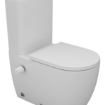 مرحاض فيجا ملاصق للحائط سيديلى ذاتي الغلق اللون أبيض من سانيبيور