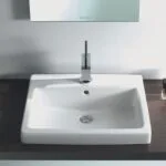 ⁦حوض كونتر فيرو Vero فوق الرخامة / فوق سطح أفقى اللون أبيض مقاس 50 سم من ديورافيت⁩ - الصورة ⁦2⁩