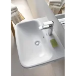 ⁦حوض وش ديوراستايل DuraStyle بالعامود الطويل اللون أبيض 60 سم من ديورافيت⁩ - الصورة ⁦3⁩