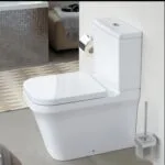 ⁦مرحاض ملاصق للحائط بى 3 كومفورت (P3) Comforts ذاتى الغلق أبيض ديورافيت⁩ - الصورة ⁦2⁩