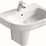 حوض وش بلايا J5011 عامود معلق 55/65 سم أبيض ايديال ستاندرد