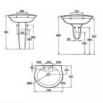 حوض وش سان ريمو معلق اللون أبيض 60 / 70 سم من ايديال ستاندرد