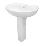 حوض وش كومودو Comodo بالعامود الطويل اللون أبيض مقاس 60 سم من ديورافيت