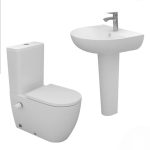 طقم حمام فيجا حوض 60 سم بالعامود الطويل أبيض سانيبيور VIGA