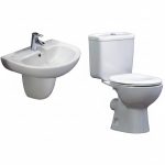 طقم سبيس ايديال حوض معلق سيديلى عادى ابيض