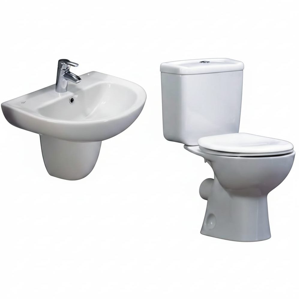 طقم سبيس معلق طقم سبيس ايديال حوض معلق سيديلى عادى ابيض