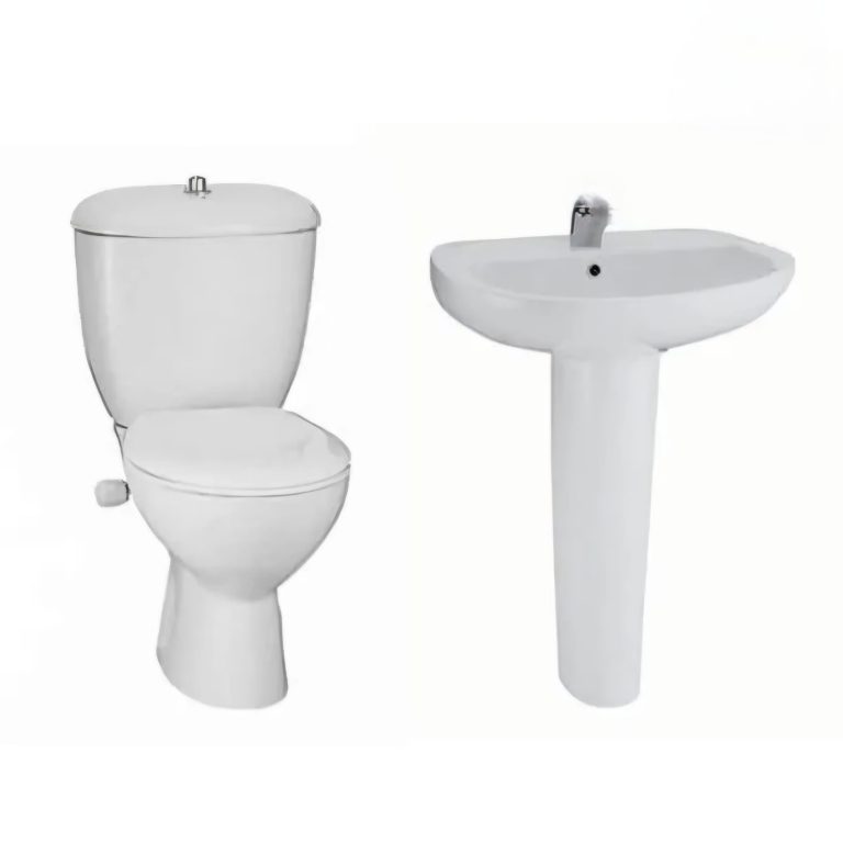 طقم صوفيا ايديال حوض عامود طويل سيديلى عادى ابيض