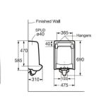 ⁦مبولة كبيرة بالدوش والصرف/تغذية خلفية  G 4023 اللون أبيض من ايديال ستاندرد⁩ - الصورة ⁦3⁩