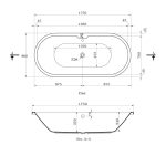 ⁦ميديا بلس ١٧٥ × ٨٠ بالجانب الكامل قطعه واحده GA250 اللون أبيض من ايديال ستاندرد⁩ - الصورة ⁦3⁩