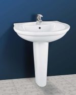 حوض وش سان ريمو 70 / 60 سم عامود طويل اللون أبيض ايديال ستاندرد