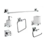 طقم إكسسوار الحمام 80500 ستاندرد 6 قطع لون نيكل كروم Standard Chrome