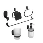 طقم إكسسوار الحمام 93400B ستاندرد 6 قطع لون إسود مط Standard Chrome