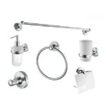 طقم إكسسوار الحمام 97700 ستاندرد 6 قطع لون نيكل كروم Standard Chrome