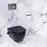 ⁦مرحاض معلق فيجا اللون إسود مط سيديلي ذاتي الغلق من سانيبيور⁩ - الصورة ⁦2⁩
