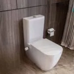 ⁦مرحاض ماجنوس ملاصق للحائط سيديلى عادي اللون أبيض سانيبيور⁩ - الصورة ⁦3⁩