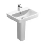 حوض وش نمبر وان Duravit No 1 بالعامود الطويل اللون أبيض المقاس 55*46 سم من ديورافيت