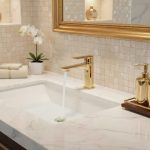 ⁦خلاط حوض وش روكا ذهبي ديكور ارتفاع 20 سم Chinese Roka Gold⁩ - الصورة ⁦2⁩