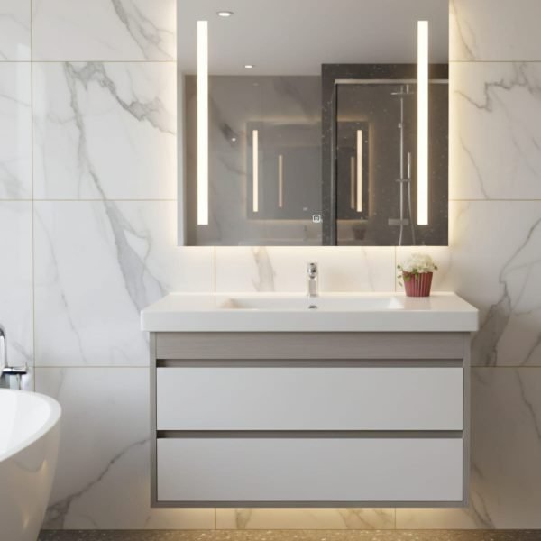 وحدة حمام بورديوم 80 سم بالحوض 2 درج سوفت كلوز