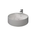 حوض ديربى ليسيكو دائري 50 سم فوق رخامة اللون أبيض lecico