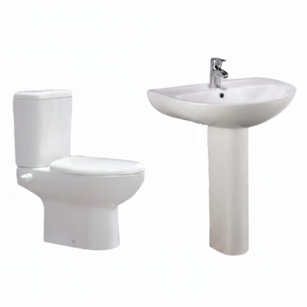 طقم بلان ايديال حوض 65 سم عامود طويل ابيض