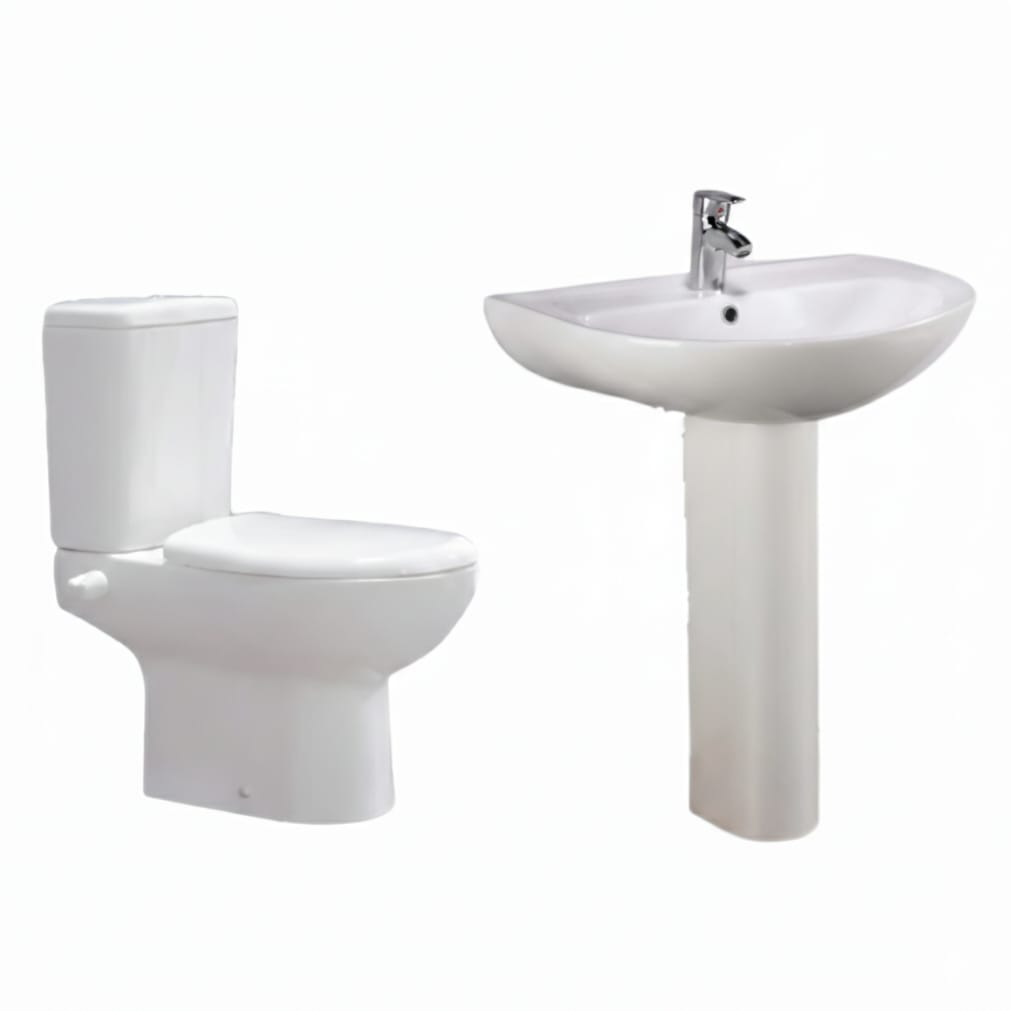 طقم بلان عادى طقم بلان ايديال حوض 65 سم عامود طويل ابيض