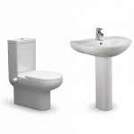 طقم بلان ملاصق ايديال حوض 65 سم عامود طويل ابيض