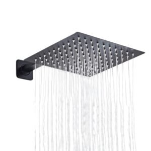 طاسة دش استانلس إسود 30×30 سم مربعة سمك 1مم بعامود الدفن