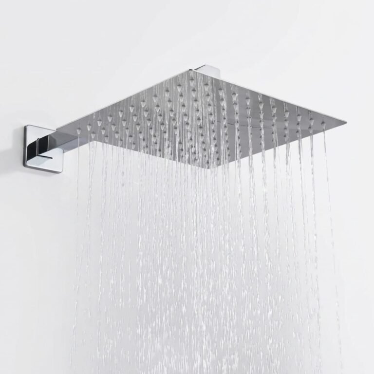 طاسة دش استانلس مربعة سمك 1مم بعامود الدفن