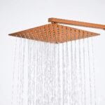 طاسة دش استانلس روز جولد مربعة سمك 1مم بعامود الدفن